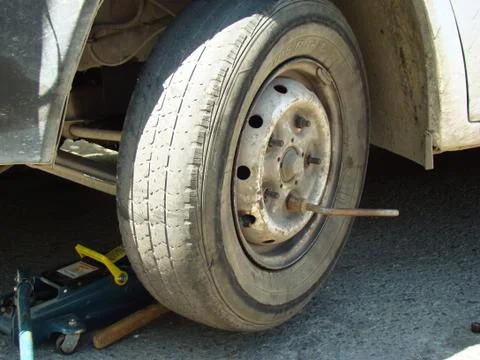 Wheel replacement Foto stock