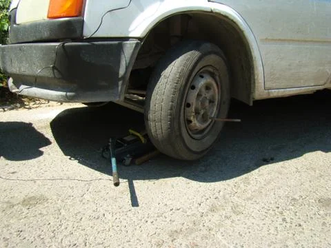 Wheel replacement Stock Photos