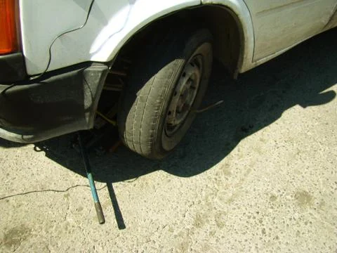 Wheel replacement Stock Photos