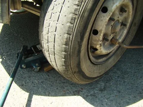 Wheel replacement Foto stock