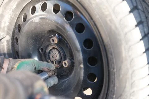 Wheel replacement Stock Photos