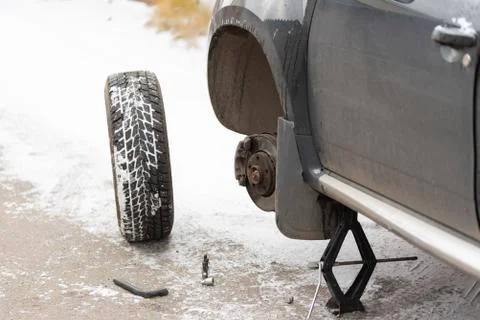 Wheel replacement Stock Photos