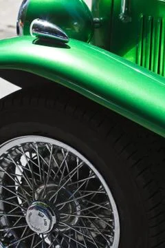 Wheel of retro car Stock Photos