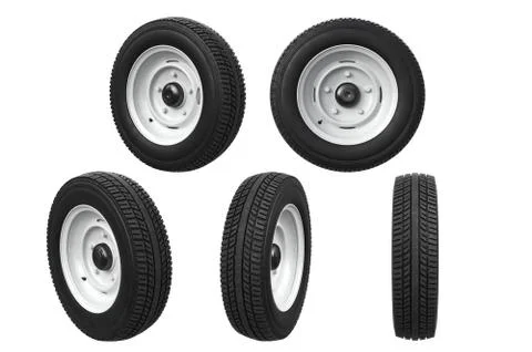 Wheel retro car set Illustrazione stock