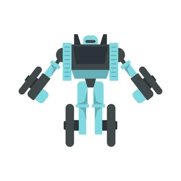 Wheel robot transformer icon flat isolated Stock Illustration
