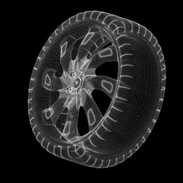 Wheel with rubber Stock Illustration