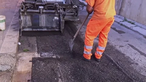 Wheel Saws with cones for drilling rock mounted on mini excavator during the  Stock-Footage 287482802