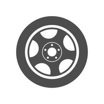 Wheel. Simple vector icon isolated on a white background Stock Illustration