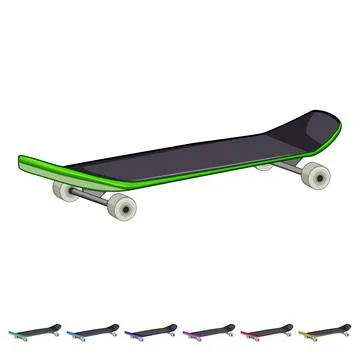 Wheel skate board cartoon vector graphic Illustration