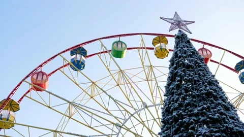 Wheel, spruce, christmas Video stock 144775367