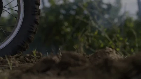 Wheel of a starting motorcycle Video stock 72185285