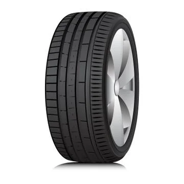 Wheel with summer tire Stock Illustration