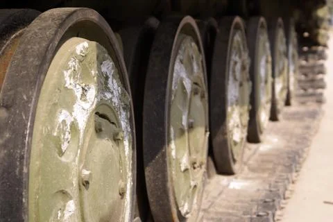 Wheel of tank Stock Photos