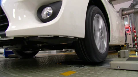 Wheel testing in automobile factory Stock Footage 35271416