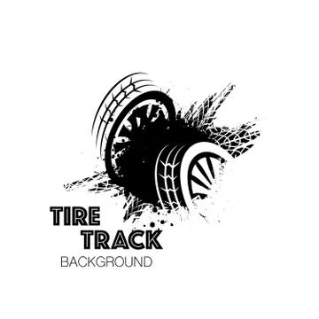 Wheel tire track circle background Stock Illustration