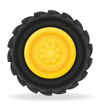 Wheel for tractor illustration Stock Illustration