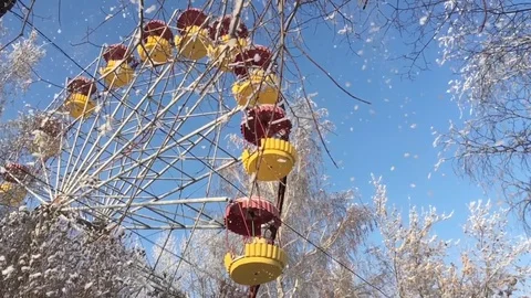 The Wheel in Winter Stock Footage 83427132