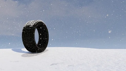 Wheel in Winter, For Wheel Advertisement, 3D Rendering Animation Stock Footage 121689162