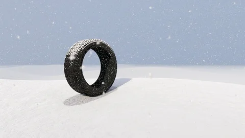 Wheel in Winter, For Wheel Advertisement, 3D Rendering Animation Stock Footage 121689224