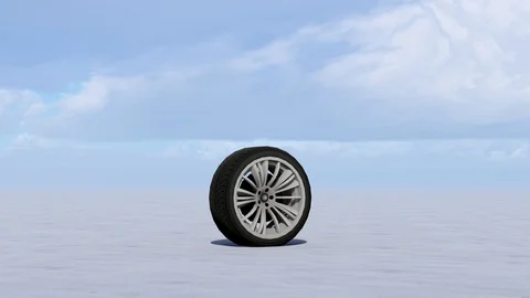 Wheel in Winter, For Wheel Advertisement, 3D Rendering Animation Stock Footage 121689478