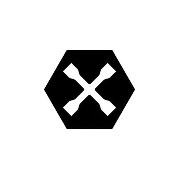 Wheel Wrench Cross Flat Vector Icon Stock Illustration