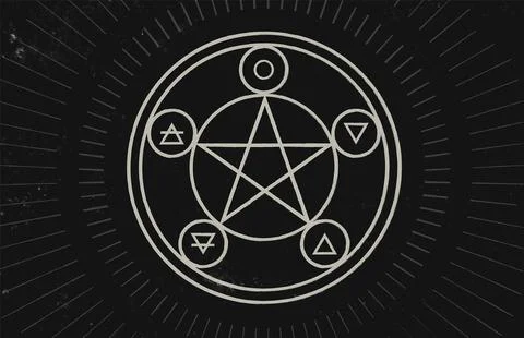 Wheel of the year vector design. Occult wicca symbols illustration Illustrazione stock