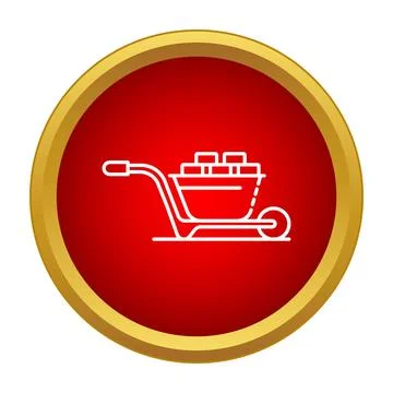 Wheelbarrow carrying bricks icon representing construction and renovation Stock Illustration