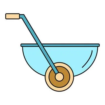 Wheelbarrow carrying tools and materials for construction work Stock Illustration