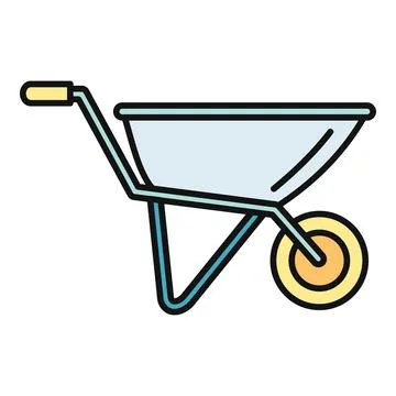 Wheelbarrow carrying various materials for construction and gardening Stock Illustration