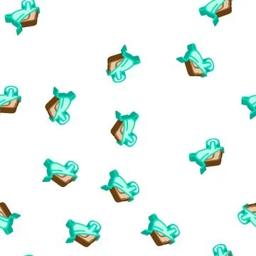 Wheelbarrow with compost isometric icon seamless pattern Stock Illustration