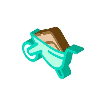Wheelbarrow with compost isometric icon vector illustration Stock Illustration