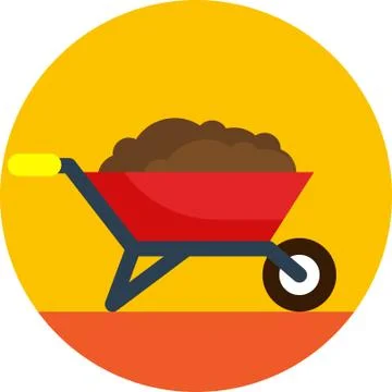 Wheelbarrow Construction Isolated Vector Illustration vector illustration, Stock Illustration