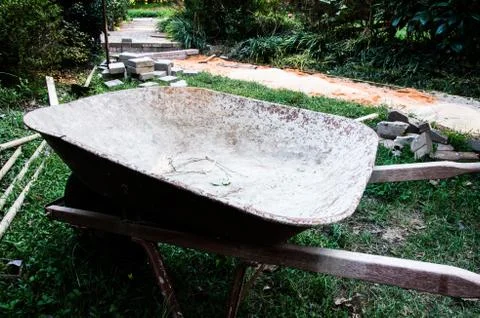 Wheelbarrow in construction Stock Photos