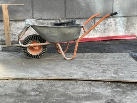 Wheelbarrow at Construction Site Stock Photos
