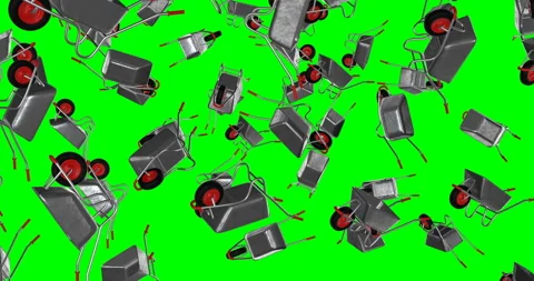 Wheelbarrow falling slow motion animation Stock Footage 251880291