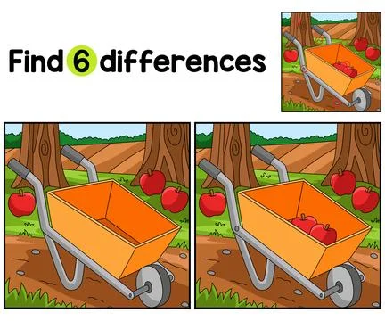 Wheelbarrow Farm Find The Differences Stock Illustration
