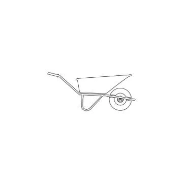 Wheelbarrow. flat vector icon Stock Illustration