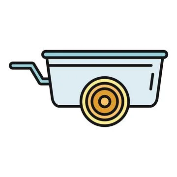 Wheelbarrow garden tool for transporting materials icon Stock Illustration