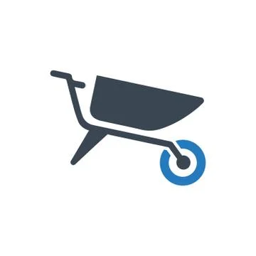 Wheelbarrow, Garden Tools Icon Stock Illustration