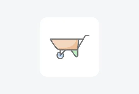 Wheelbarrow, handtruck, fully editable vector fill icon Illustrazione stock