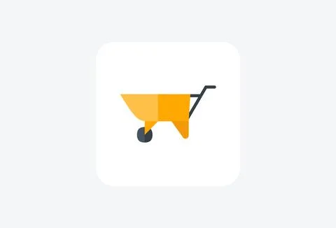 Wheelbarrow, handtruck, fully editable vector fill icon Stock Illustration