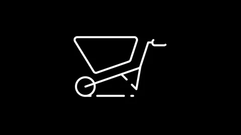Wheelbarrow-Icon-Animation Stock Footage 316609876
