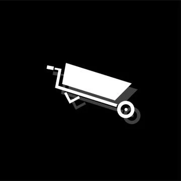 Wheelbarrow icon flat Stock Illustration
