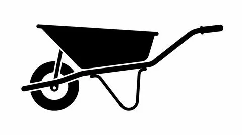 Wheelbarrow Icon Silhouette Stock Illustration