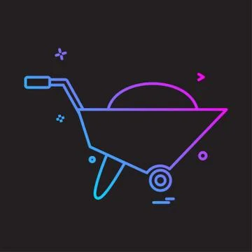Wheelbarrow icon vector Stock Illustration