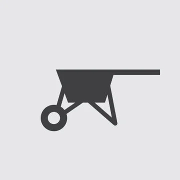 Wheelbarrow Icon, Vector Wheelbarrow Icon Eps10. Stock Illustration