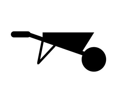 Wheelbarrow icon on white background Stock Illustration