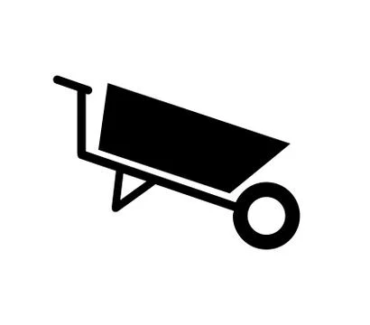 Wheelbarrow icon on white background イラスト素材