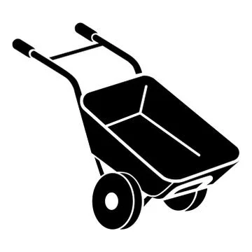 Wheelbarrow icon on a white background. Vector illustration. Stock Illustration
