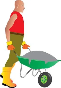 Wheelbarrow Man イラスト素材